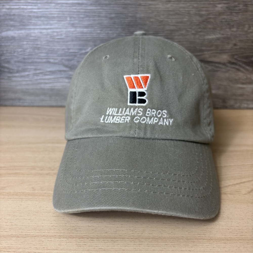 Williams Bros Lumber Company Hat Cap Strap Back Khaki Embroidered Paw Mens